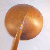 Antique Carved Wood Ladle with Long Handle Beautiful Light Brown Finish