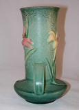 Mid 1940s Beautiful Roseville Pottery Vase Green Zephyr Lily Pattern 131-7"
